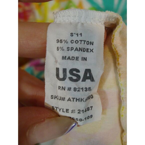 Fresh Produce Colorful Floral Abstract Print Empire Waist Top - MD/LG - Picture 4 of 5